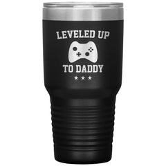 Cute Pregnancy Announcement For Gamer Father Leveled Up TO Daddy Laser Etched 30oz Stainless Steel Tumbler