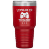 Cute Pregnancy Announcement For Gamer Father Leveled Up TO Daddy Laser Etched 30oz Stainless Steel Tumbler