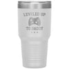 Cute Pregnancy Announcement For Gamer Father Leveled Up TO Daddy Laser Etched 30oz Stainless Steel Tumbler