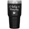 Cute Pregnancy Announcement Tumbler For New Mom Dad A Baby Is Brewing Laser Etched 30oz Stainless Steel Tumbler