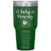 Cute Pregnancy Announcement Tumbler For New Mom Dad A Baby Is Brewing Laser Etched 30oz Stainless Steel Tumbler