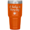 Cute Pregnancy Announcement Tumbler For New Mom Dad A Baby Is Brewing Laser Etched 30oz Stainless Steel Tumbler