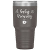 Cute Pregnancy Announcement Tumbler For New Mom Dad A Baby Is Brewing Laser Etched 30oz Stainless Steel Tumbler