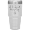 Cute Pregnancy Announcement Tumbler For New Mom Dad A Baby Is Brewing Laser Etched 30oz Stainless Steel Tumbler