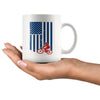 Cycling Cyclist Mug American Flag Mountain Bike 11oz White Coffee Mugs