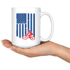 Cycling Cyclist Mug American Flag Mountain Bike 15oz White Coffee Mugs