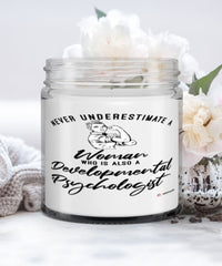 Developmental Psychologist Candle Never Underestimate A Woman Who Is Also A Developmental Psychologist 9oz Vanilla Scented Candles Soy Wax