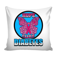 Diabetes Awareness Graphic Pillow Cover Hope Cure Diabetes