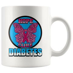 Diabetes Awareness Mug Hope Cure Diabetes 11oz White Coffee Mugs