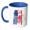 Distressed Biker Flag Mug White 11oz Accent Coffee Mugs