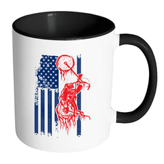 Distressed Biker Flag Mug White 11oz Accent Coffee Mugs