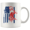 Distressed Biker Motorcycle American Flag Mug 11oz White Coffee Mugs