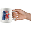 Distressed Biker Motorcycle American Flag Mug 11oz White Coffee Mugs