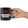 Doberman Dog Mug I Heart Doberman Pinscher 11oz Black Coffee Mugs