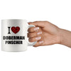 Doberman Dog Mug I Heart Doberman Pinscher 11oz White Coffee Mugs