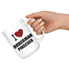 Doberman Dog Mug I Heart Doberman Pinscher 15oz White Coffee Mugs