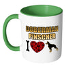 Doberman Dog Mug I Heart Doberman Pinscher White 11oz Accent Coffee Mugs