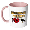 Doberman Dog Mug I Heart Doberman Pinscher White 11oz Accent Coffee Mugs