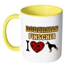 Doberman Dog Mug I Heart Doberman Pinscher White 11oz Accent Coffee Mugs