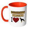 Doberman Dog Mug I Heart Doberman Pinscher White 11oz Accent Coffee Mugs