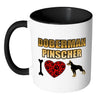 Doberman Dog Mug I Heart Doberman Pinscher White 11oz Accent Coffee Mugs