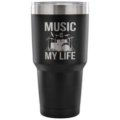 Drummer Insulated Travel Mug Music Is My Life 30 oz Stainless Steel Tumbler