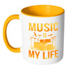 Drummers Mug Music Is My Life White 11oz Accent Coffee Mugs