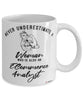 eCommerce Analyst Mug Never Underestimate A Woman Who Is Also An ECommerce Analyst Coffee Cup White