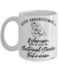 Electrical Service Technician Mug Never Underestimate A Woman Who Is Also An Electrical Service Tech Coffee Cup White