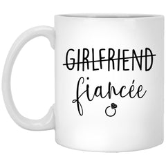 Engagement Announcement Mug Girlfriend to Fiancee Coffee Cup 11oz White XP8434