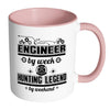 Engineer By Week Hunting Legend By Weekend White 11oz Accent Coffee Mugs