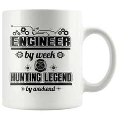 Engineer Mug Engineer By Week Hunting Legend By Weekend 11oz White Coffee Mugs