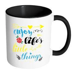 Enjoy Lifes Little Things White 11oz Accent Coffee Mugs