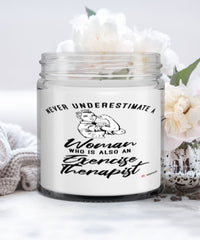 Exercise Therapist Candle Never Underestimate A Woman Who Is Also An Exercise Therapist 9oz Vanilla Scented Candles Soy Wax