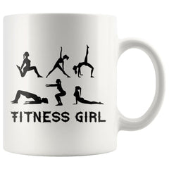 Exercise Workout Mug Fitness Girl 11oz White Coffee Mugs