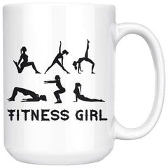 Exercise Workout Mug Fitness Girl 15oz White Coffee Mugs