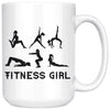 Exercise Workout Mug Fitness Girl 15oz White Coffee Mugs
