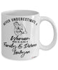 Family Divorce Lawyer Mug Never Underestimate A Woman Who Is Also A Family Divorce Lawyer Coffee Cup White