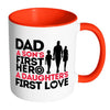 Father Mug Dad A Sons First Hero A Daughters White 11oz Accent Coffee Mugs