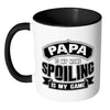 Father Mug Papa Is my Name Spoiling Is My Game White 11oz Accent Coffee Mugs