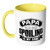Father Mug Papa Is my Name Spoiling Is My Game White 11oz Accent Coffee Mugs