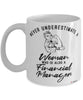 Financial Manager Mug Never Underestimate A Woman Who Is Also A Financial Manager Coffee Cup White