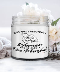 Fire Marshal Candle Never Underestimate A Woman Who Is Also A Fire Marshal 9oz Vanilla Scented Candles Soy Wax