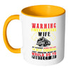 Firefighter Mug Warning Firefighters Wife White 11oz Accent Coffee Mugs