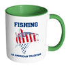 Fishing Flag Mug Fishing An American Tradition White 11oz Accent Coffee Mugs