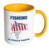 Fishing Flag Mug Fishing An American Tradition White 11oz Accent Coffee Mugs