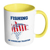 Fishing Flag Mug Fishing An American Tradition White 11oz Accent Coffee Mugs