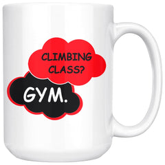 Fitness Mug Climbing Class Gym 15oz White Coffee Mugs