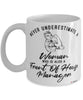 Front Of House Manager Mug Never Underestimate A Woman Who Is Also A Front Of House Manager Coffee Cup White