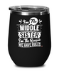 Funny Middle Sister Wine Glass I'm The Reason We Have Rules 12oz Stainless Steel